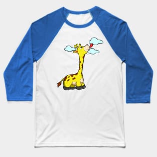 Giraffe with Clouds Baseball T-Shirt